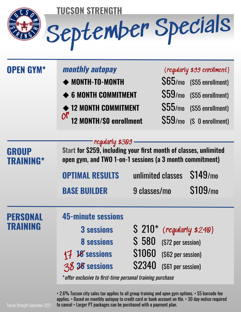 2021 September Specials