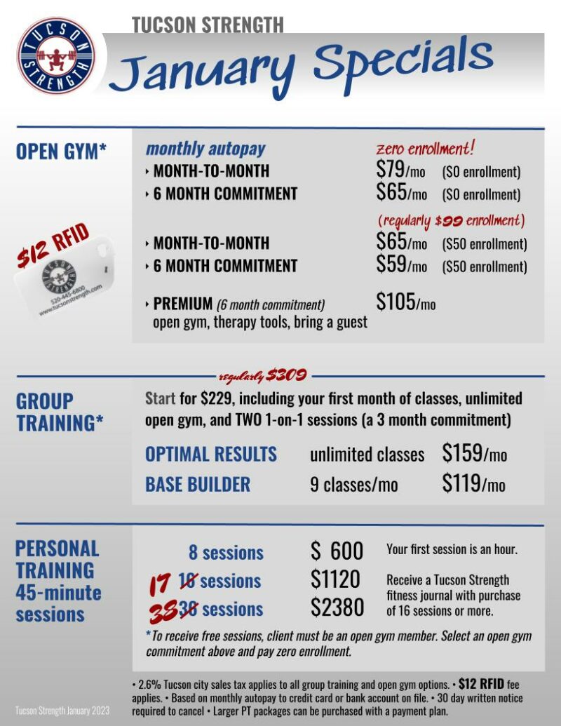 PRICING TUCSON STRENGTH GYM IN TUCSON, PERSONAL TRAINING, POWERLIFTING & MORE