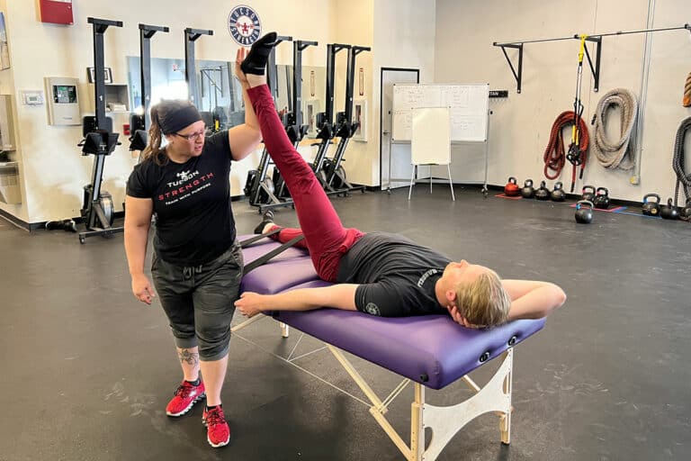 Fascial Stretching at Tucson Strength Gym. Image of a Fascial Stretch Therapy session focused on enhancing mobility.